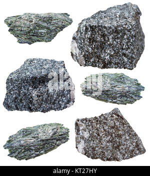 Raccolta di vari actinolite pietre minerali Foto Stock