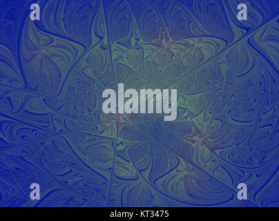 Abstract fractal pattern d'onda su sfondo blu Foto Stock