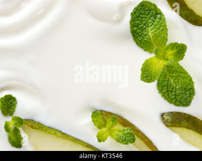 Lo yogurt greco o panna acida texture Foto Stock