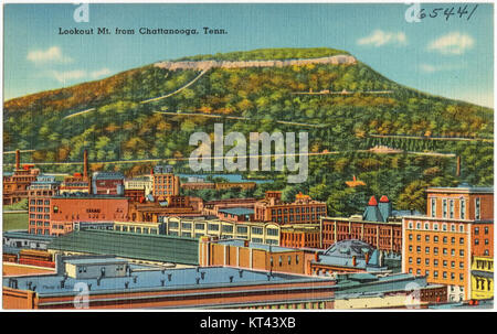 Una vista panoramica del Lookout Mountain da Chattanooga, Tennessee, che mostra il paesaggio e la bellezza naturale della regione. Foto Stock