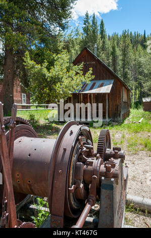 Storica città mineraria di Warren, Idaho Foto Stock