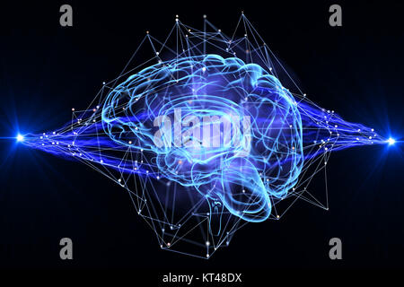 Intelligenza artificiale. 3D illustrazione Foto Stock