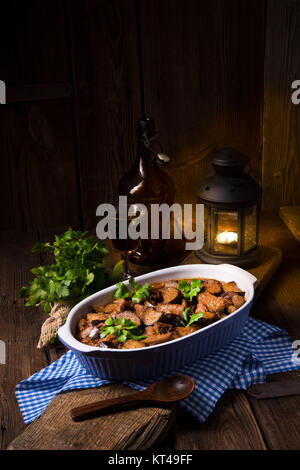 Casseruola di melanzane - Melitzana Me Kreas Foto Stock