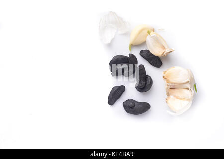 Pila di aglio nero Foto Stock