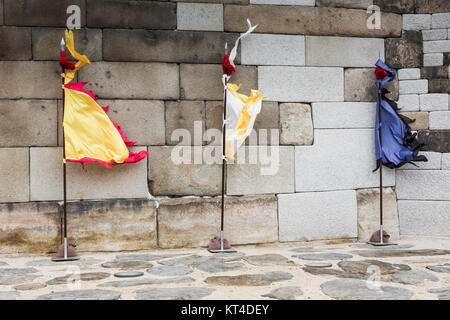 Le protezioni a flad Sungnyemun gate (Mercato Namdaemun) a Seul, in Corea del Sud. Foto Stock