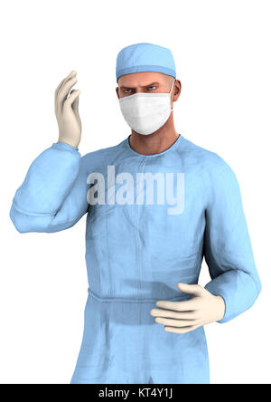 3D Rendering medico maschio su bianco Foto Stock