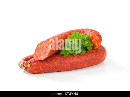 Piccante salsiccia secca Foto Stock