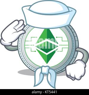 Sailor Ethereum carattere classico cartoon Illustrazione Vettoriale