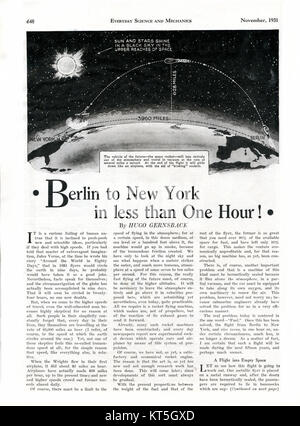 Questa pagina del numero di novembre 1931 di "Scienza e meccanica" contiene un articolo che illustra i più recenti progressi scientifici e le innovazioni meccaniche del tempo, in cui vengono illustrati i progressi della tecnologia. Foto Stock