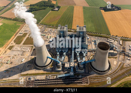 Neurath Power Plant, RWE, in Europa il secondo più grande impianto di alimentazione, Grevenbroich, Basso Reno, Renania settentrionale-Vestfalia, Germania, Europa, Rommerskirchen, Nie Foto Stock