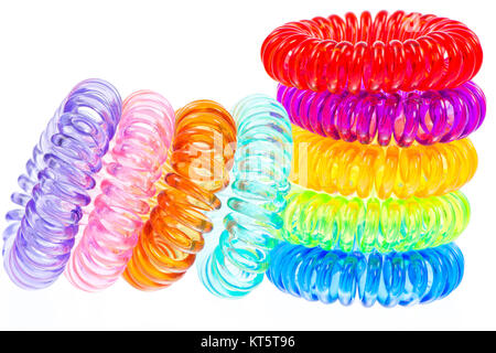 Diversi isolati a spirale fascette per capelli Foto Stock