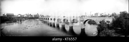 Ponte di pietra sul Mississippi, Minneapolis, Minn. c1905 Foto Stock