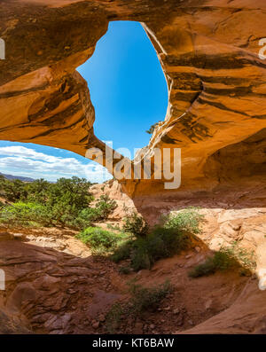 Arco di uranio in Moab Utah verticale Panorama Foto Stock