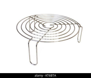 Trivet in metallo per hot vasellame isolati su sfondo bianco Foto Stock