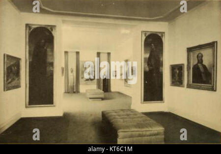 Il Whitney Museum of American Art presenta numerose opere che riflettono la cultura e la storia americane. Questa collezione di dipinti mette in evidenza la diversità e l'innovazione nell'arte americana durante i suoi rispettivi periodi. Foto Stock