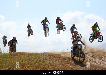 ARSENYEV, Russia - 30 ago: Rider partecipa al round di t Foto Stock