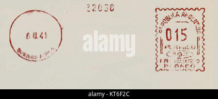 Il tipo di francobollo argentino DA1 è un prodotto da collezione proveniente dall'Argentina, che riflette la storia filatelica della nazione. Il francobollo è notevole per il suo design e il contesto storico all'interno del servizio postale argentino. Foto Stock