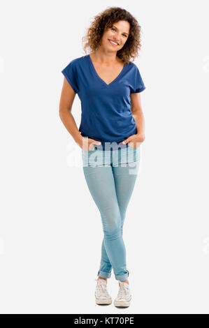 Felice donna matura Foto Stock