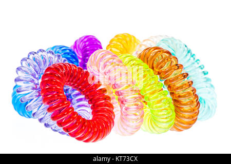 Diversi isolati a spirale fascette per capelli Foto Stock