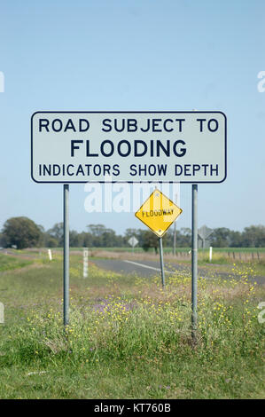 Segno di allagamento, Queensland, Australia Foto Stock