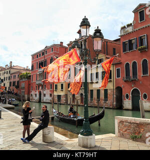 Venezia Bandiere Bandiera Repubblica Veneta Foto Stock