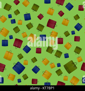 Colorata carta Shopping Bag Pattern senza giunture Foto Stock