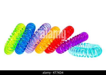 Diversi isolati a spirale fascette per capelli Foto Stock