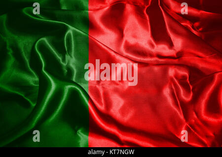 Nazionale del Portogallo bandiera sventolare nel vento 3D illustrazione Foto Stock