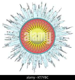 Conceptual la città in miniatura di Globe Foto Stock