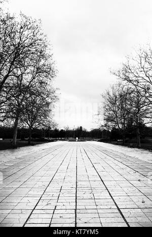 Tratto lastricato nel parco Foto Stock