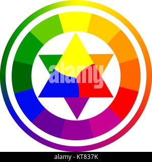 Illustrazione Vettoriale di colore cerchio di dodici colori. Illustrazione Vettoriale