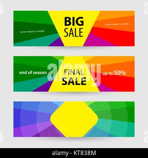 Banner orizzontale grande vendita e vendita finale. Vettore astratto indietro Illustrazione Vettoriale