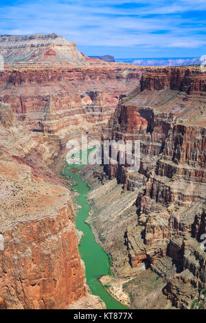 Il fiume Colorado visto dal Saddle Horse Trail a toroweap si affacciano nel parco nazionale del Grand Canyon, Arizona Foto Stock