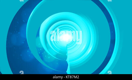 3D rendering tunnel futuristico con luce Foto Stock