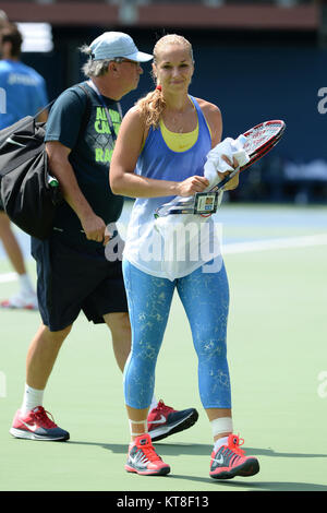 SMG Sabine LISICKI FL5 US Open DAY2 082713 14.jpg Flushing, NY - 27 agosto: Sabine LISICKI di germania sulla pratica corte del giorno due del 2013 US Open a USTA Billie Jean King National Tennis Center il 27 agosto 2013 nel quartiere di lavaggio del Queens borough di New York City. Persone: Sabine LISICKI Foto Stock