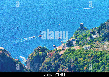 Paesaggio nel percorso della divinità in Agerola, Costiera Amalfitana, Italia Foto Stock