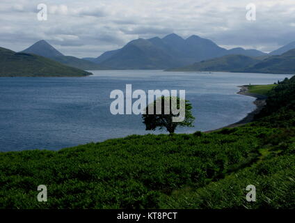 Da Fearns, Raasay guardando verso il Cuillins di Skye Foto Stock