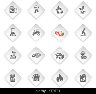 Bio-carburante icona impostare Foto Stock