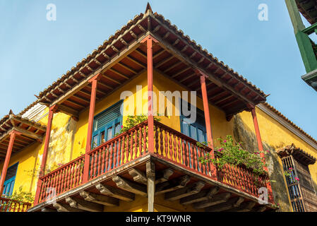 Bellissimo balcone coloniale di Cartagena Foto Stock