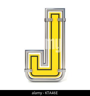 Traffico incorniciato cartello stradale FONT letter J 3D Foto Stock