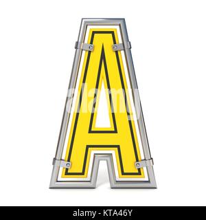 Traffico incorniciato cartello stradale FONT letter A 3D Foto Stock