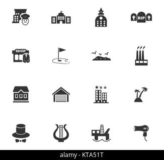 Infrastucture della città set di icone Foto Stock