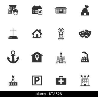 Infrastucture della città set di icone Foto Stock