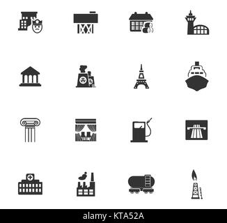 Infrastucture della città set di icone Foto Stock