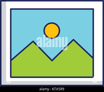 Paesaggio isolato snapshot icona illustrazione vettoriale design Illustrazione Vettoriale
