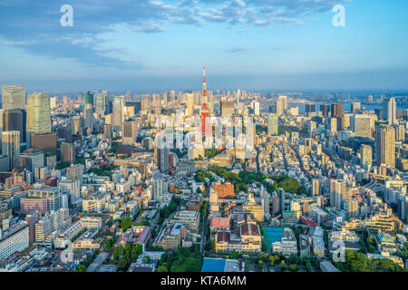 Vista aerea della città di Tokyo, Giappone Foto Stock