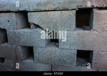 Muro di mattoni di cemento Foto Stock