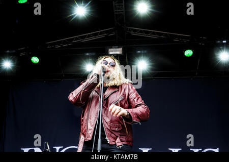 Il British hard rock band ingloriosa esegue un live durante il danese la musica heavy metal festival Copehell 2017 a Copenaghen. Qui la cantante Nathan James è visto dal vivo sul palco. Danimarca, 22/06 2017. Foto Stock