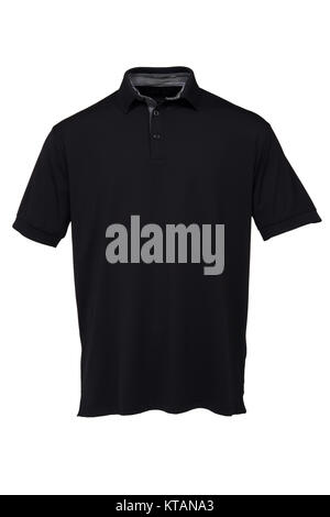 Nero da golf tee shirt con le strisce bianche e nere il collare per l uomo Foto Stock