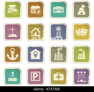 Infrastucture della città set di icone Foto Stock